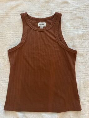Rhythm. Women's Ribbed Tank Top in Rust Brown